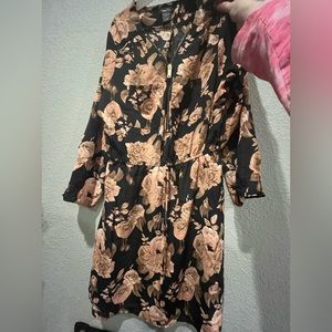 Black and light pinkish flower dress